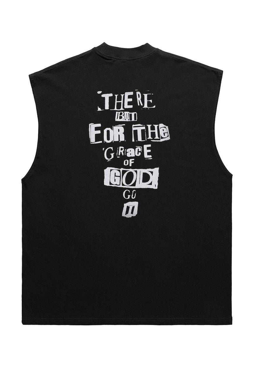 Jesus print tank top surfer vest retro sleeveless t-shirt