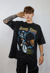 Rapper t-shirt vintage wash hip-hop tee retro skater top