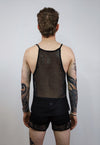 Sleeveless mesh top transparent cami see-through tank vest