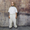 Golden faux fur joggers metallic pants handmade luminous fleece raver trousers premium party overalls in white and gold