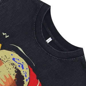 Jay Z sleeveless t-shirt vintage rapper vest hip-hop tank top in acid wash black