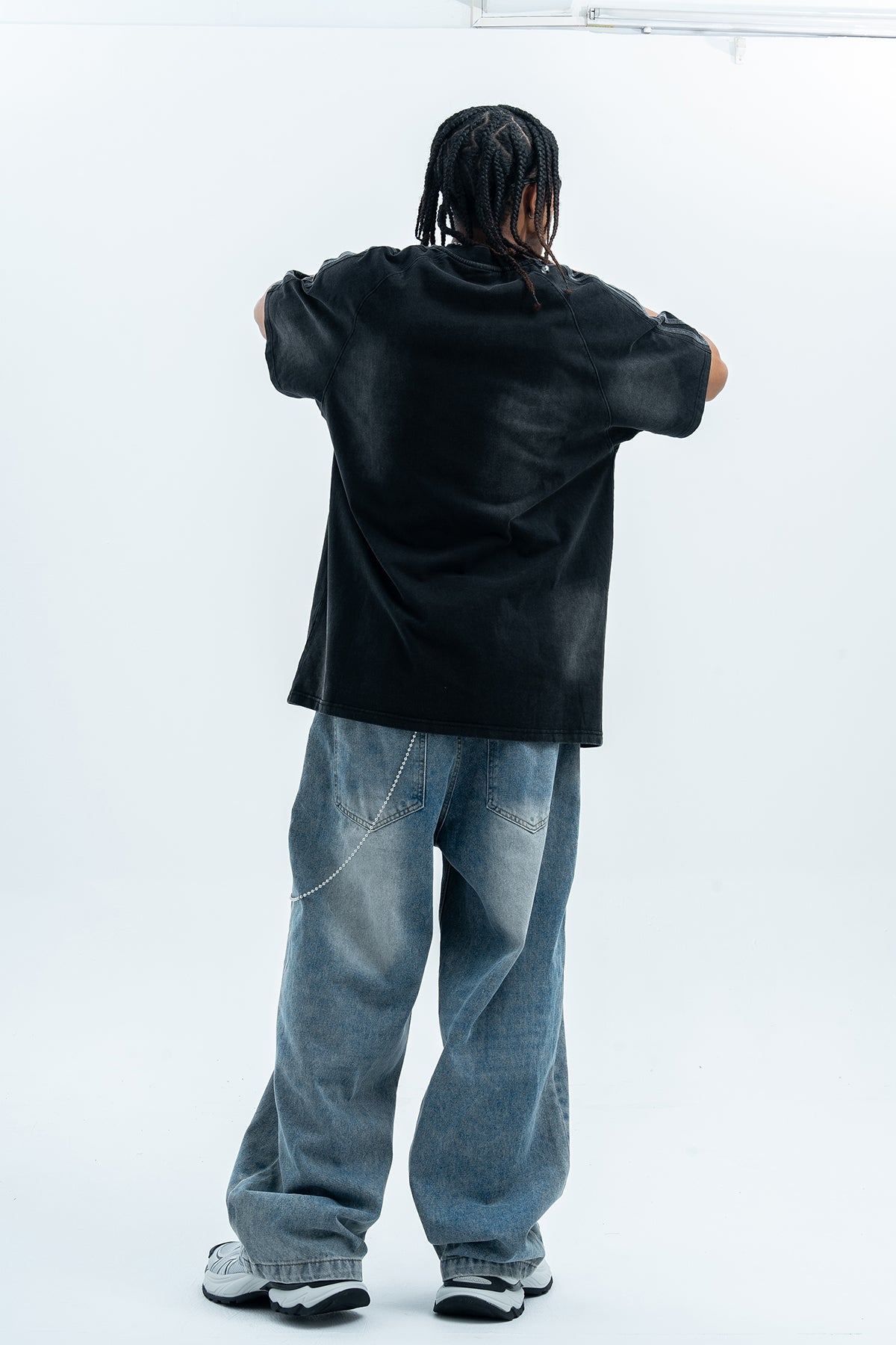 Butterfly effect t-shirt grunge slogan tee racing top in grey