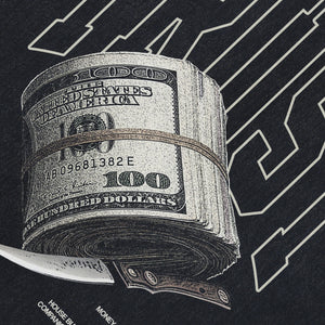 Money stash sleeveless t-shirt dollar print surfer vest gangster tank top in acid wash black