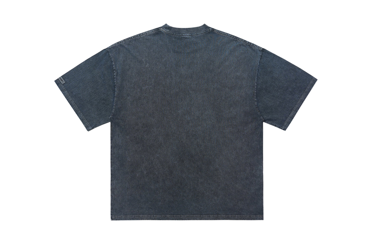 Hangover slogan t-shirt psychedelic girl print top y2k raver tee in Blue