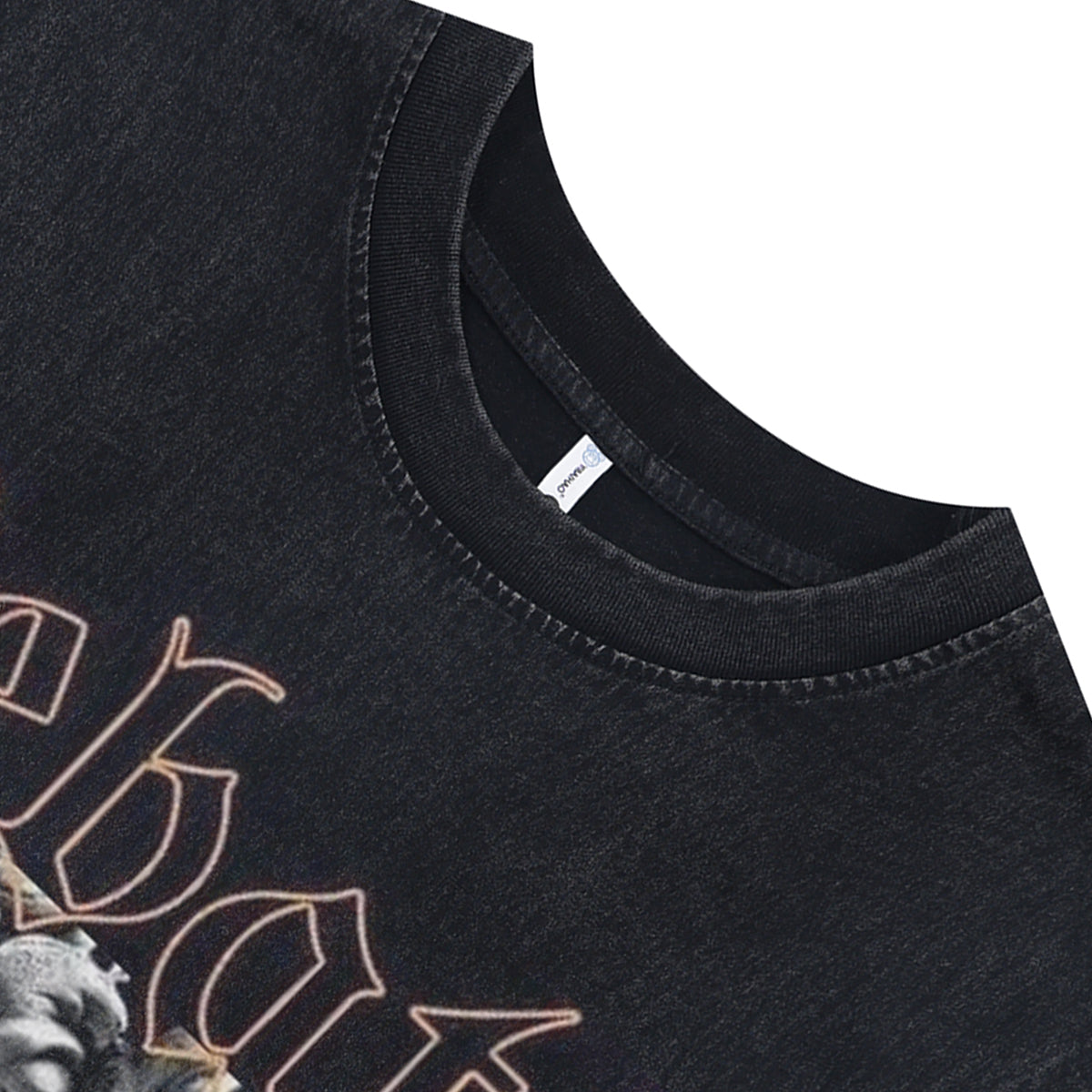 Pop art sleeveless t-shirt retro sculpture print surfer vest grunge tank top in acid wash black