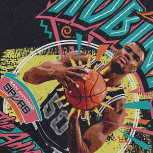 David Robinson sleeveless t-shirt vintage basketball player vest 00s sports tank top in acid wash black