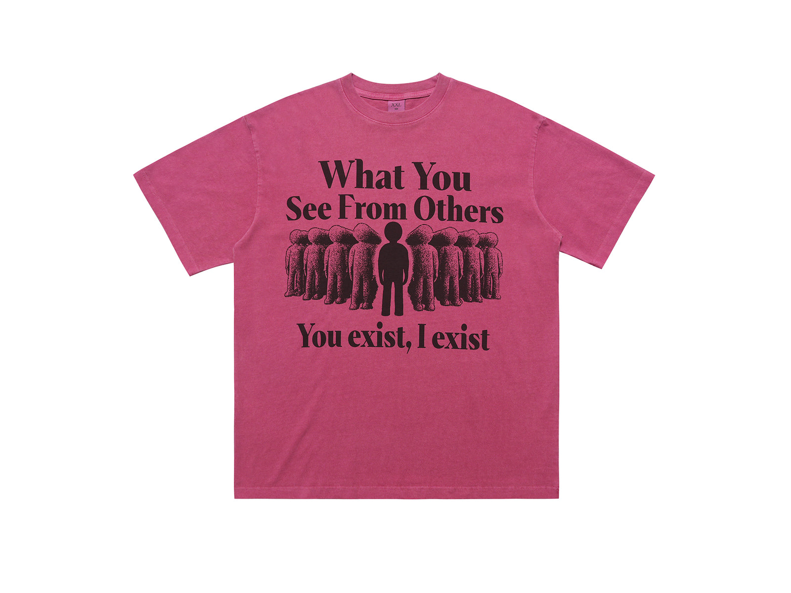 Psychedelic slogan t-shirt retro slogan top human print tee in pink