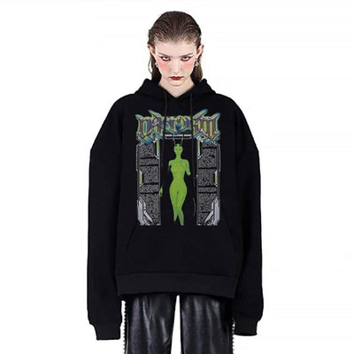 Gothic hoodie creepy face pullover punk top nihility jumper