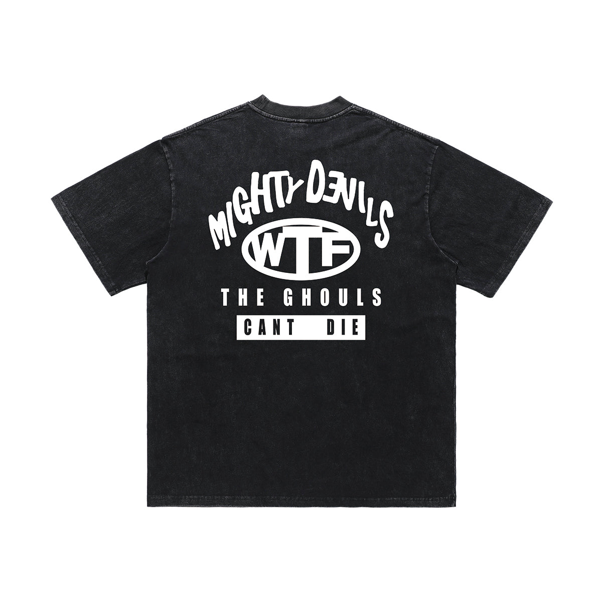 Saint slogan t-shirt retro religion top in black