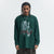 Fuck off slogan jumper pinup girl print top long sleeve retro grunge t-shirt in green