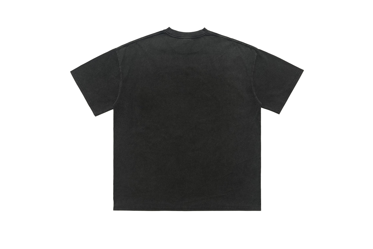 Moon print t-shirt space top grunge raver tee in grey