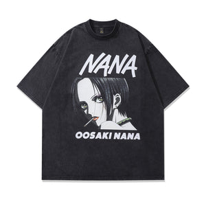 Vintage Nana t-shirt anime tee retro Japanese top in grey