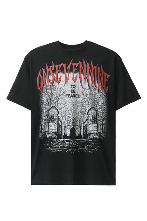 Cemetery t-shirt creepy gothic top horror tee in Brown