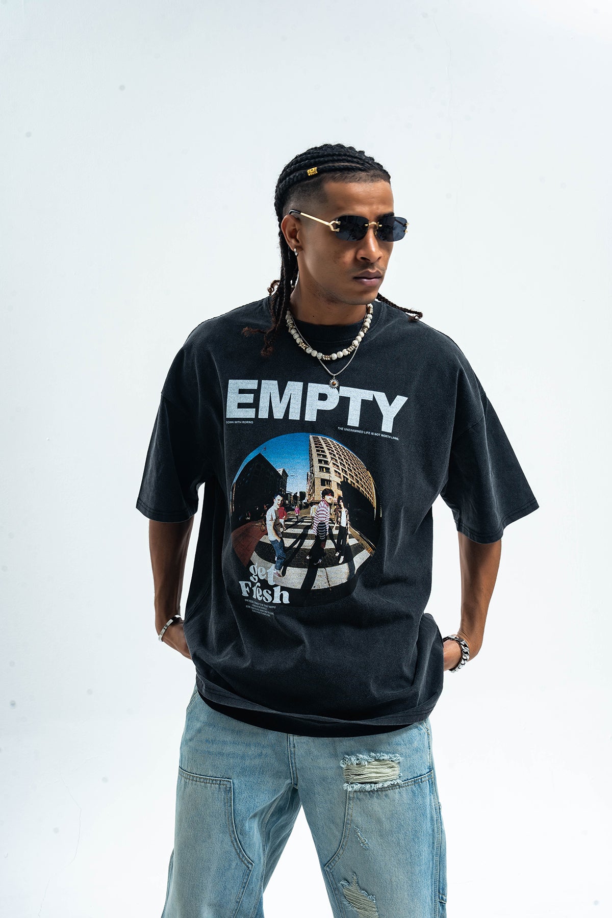 Y2K t-shirt yout print top 90s skater tee in grey