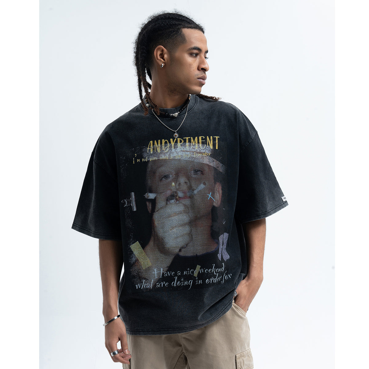 00s t-shirt skater top grunge hip-hop tee in black