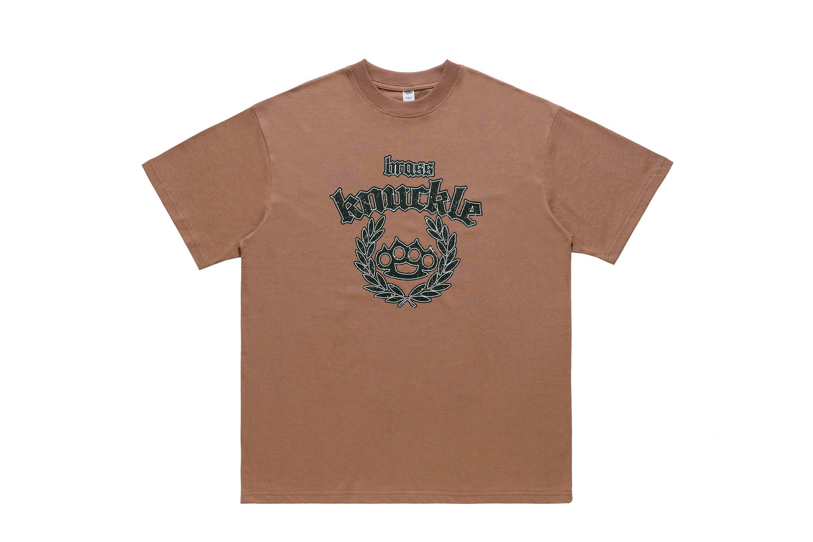 Knuckles t-shirt fighter top grunge slogan tee brown