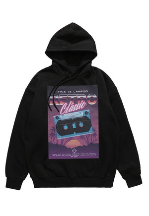 Cassette hoodie retro tape pullover raver top classic jumper