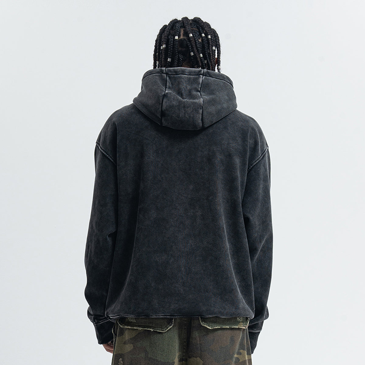 Peace slogan hoodie vintage wash no war hoodie grunge jumper in acid grey