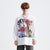 Y2K graffiti jumper skater top psychedelic hippie long sleeve t-shirt in white