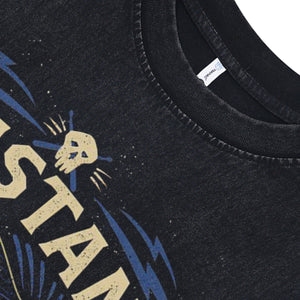 Mustang car sleeveless t-shirt cobra print surfer vest retro poster tank top in acid wash black