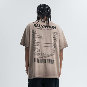 Cross print t-shirt religion top grunge saint tee in grey