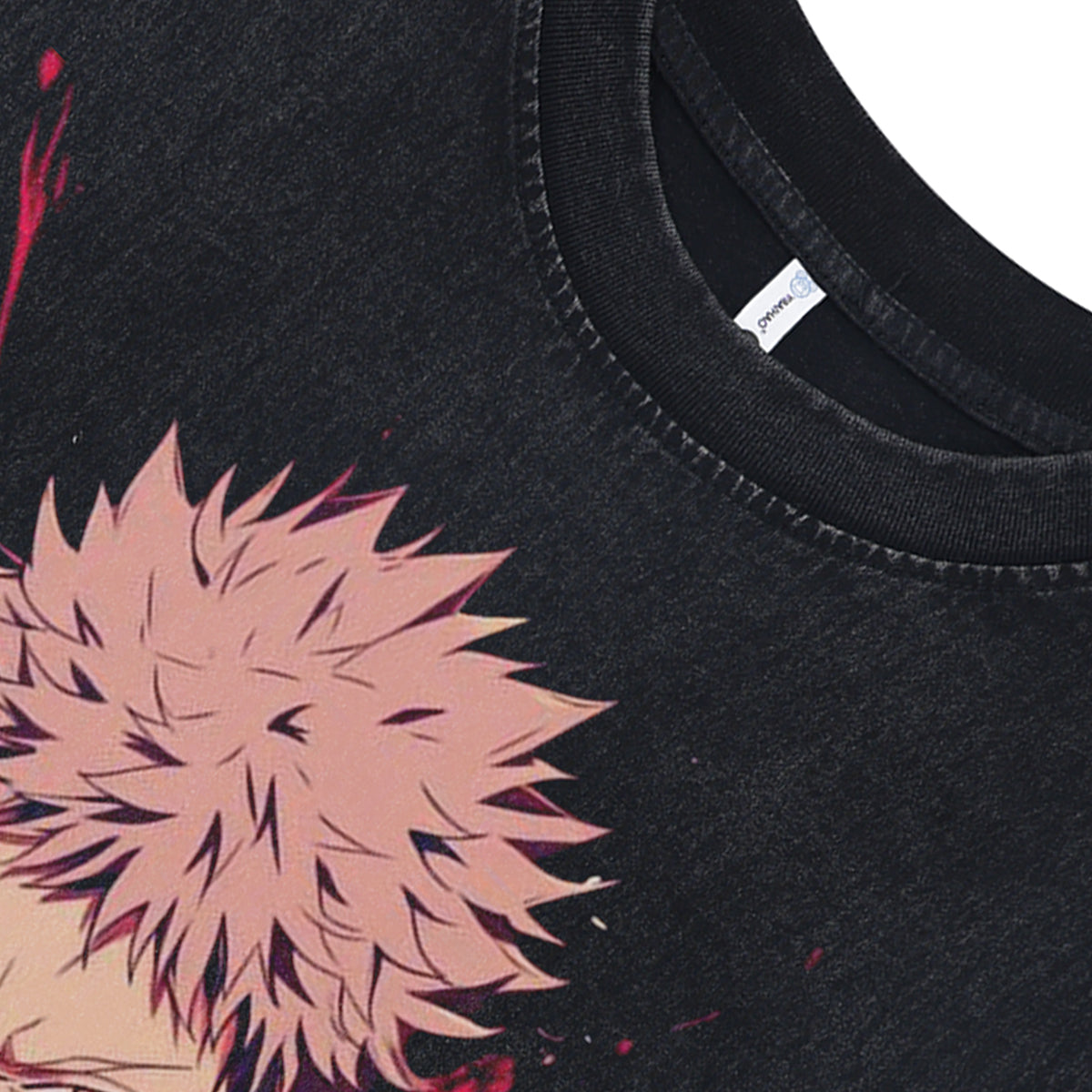 Anime boy hero sleeveless t-shirt vintage Japanese vest retro cartoon tank top in acid wash black