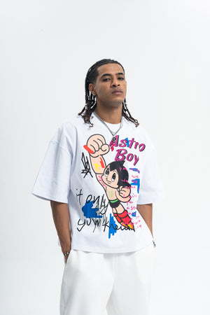 Vintage Astro boy t-shirt retro cartoon top in black