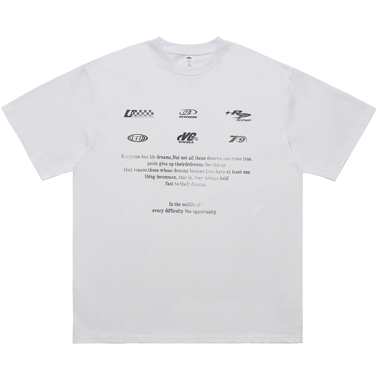 Retro racing t-shirt motorsports top retro logo tee in white
