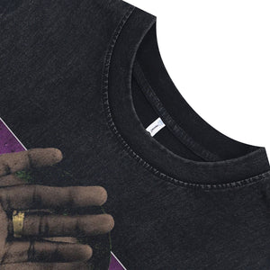 Frank Ocean sleeveless t-shirt vintage rapper vest hip-hop tank top in acid wash black