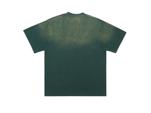 Motivational t-shirt psychedelic top gradient grunge tee in green