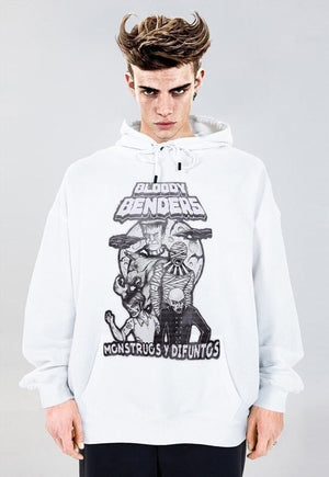 Gothic hoodie sword top slogan premium jumper in white