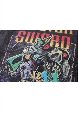 Master sword t-shirt Zelda tee vintage wash Japanese top