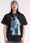 Ghost print t-shirt gunge monster tee Gothic top in black