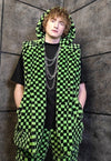 SKA check fleece coat handmade 2in1 Vans trench jacket green