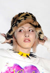 Festival faux fur bucket hat fluffy leopard hat animal print