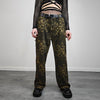 Short leopard jeans petite animal print pants unisex denim cheetah joggers glam rock trousers unisex spot print chinos in brown black