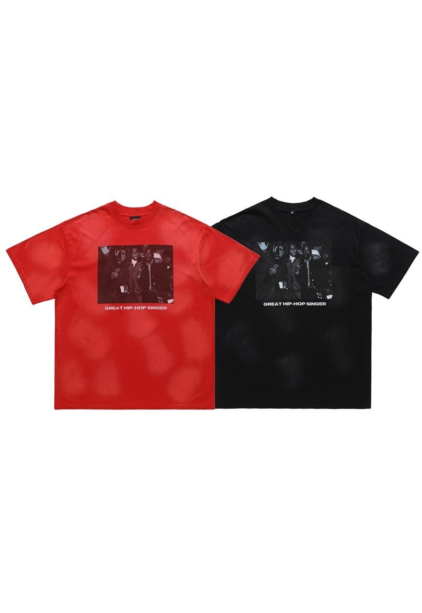 Hip-hop t-shirt rapper tee Notorious B.I.G. top acid black