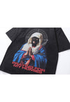 Rapper t-shirt saint cartoon tee balaclava top vintage grey