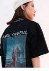 Angels print t-shirt saint tee grunge slogan top in white