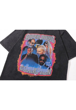 Superbowl t-shirt hiphop tee retro rappers top Eminem Jay Z pullover Snoop Dogg jumper vintage grey