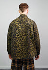 Leopard denim shirt green animal print jean blouse punk top