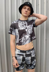 Pride crop top LGBT support t-shirt loose Gay punk tee black