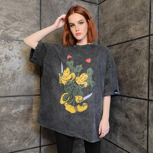 Cigarette & Praying Hand PRINT vintage wash t-shirt sample sale 3 for 2