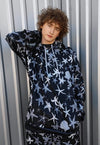 Sea life print hoodie Ocean pullover skater jumper in black