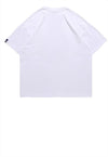 Moon print t-shirt space tee retro sky poster top in white