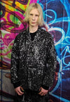 Sparkly sequin blazer luminous shiny high fashion jacket