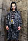 Spider web print jacket handmade Gothic windbreaker in black