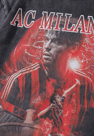 Kaka print t-shirt AC Milan tee retro football top in grey