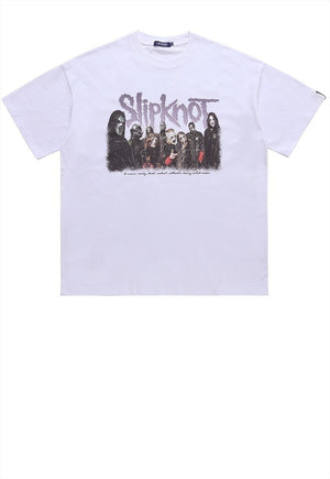 Slipknot t-shirt Y2K metal band tee grunge top in black