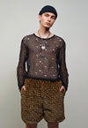 Arabic pattern shorts fleece cropped geometric skater pants